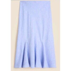 J.Crew Gwyneth Flounce Hem Linen Slip Skirt French Blue Pull On CN555 Sz 2X NWT